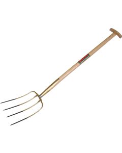 Mestvork 4-tands met lange veren en dop essen T-steel 85 cm